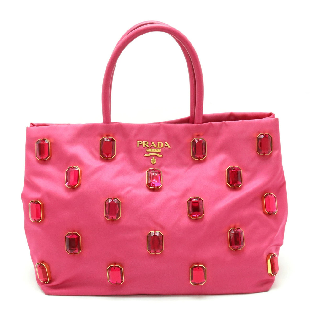 Prada Bijou Tote Bag Handbag Leather FUXIA Pink